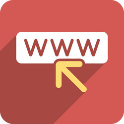 select website flat rounded square icon with long vector image