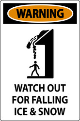 warning sign watch out for falling ice and snow vector