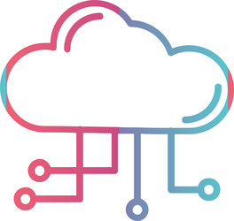 cloud computing line gradient design vector image