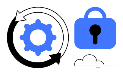 cloud storage security and data encryption vector image