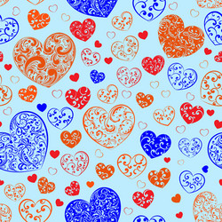 Heart Pattern with Curls vector image