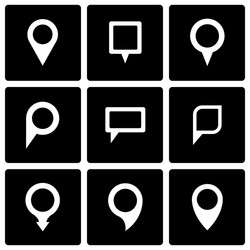 Map Pointer Icon Set vector image