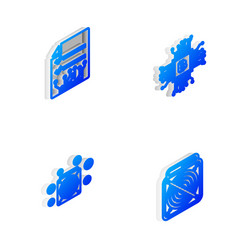 set isometric line cpu mining farm smart contract vector image