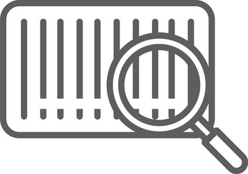 shopping commerce bar code searching in thin line vector