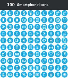 smartphone 100 icons universal set for web and ui vector image