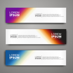 Abstract web banner design template with halftone vector