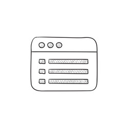 Browser window with folder contents sketch icon vector