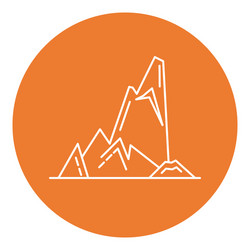 Cliff with ledges icon in thin line style vector