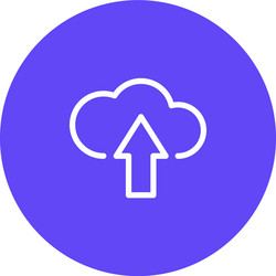 round uploading cloud icon with white background vector