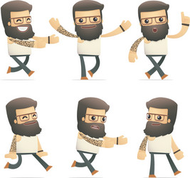 Set of tattoo artist character in different poses vector