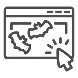 Halloween action web page with bats and pointer vector