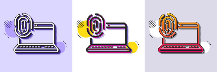 computer fingerprint line icon finger print scan vector image
