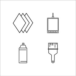 design and studio simple linear icon setsimple vector image
