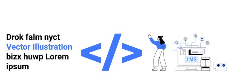developer working on coding project vector image