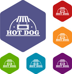 Stall Icon Set - Hexagon Style vector image