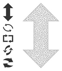 Web mesh vertical exchange arrows icon with simple vector