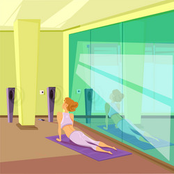 woman yoga practicing flat Vector Image