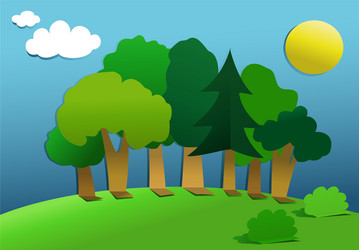 cut out paper forest vector