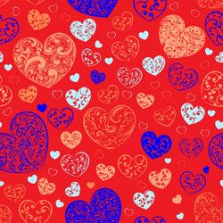 Heart Pattern with Curls vector image
