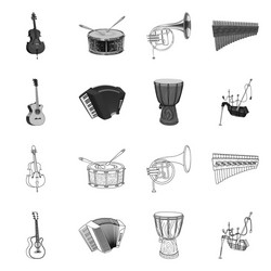isolated object of music and tune symbol set vector image