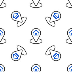 line map pointer with house icon isolated seamless vector image