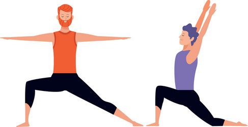 Men yoga poses Royalty Free Vector Image - VectorStock