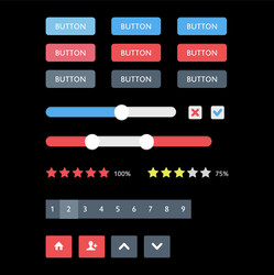 web ui elements buttons switches bars power vector image