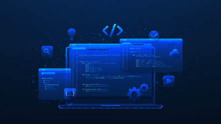 concept of computer programming vector image