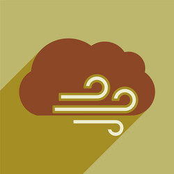 Flat with shadow icon and mobile application cloud vector