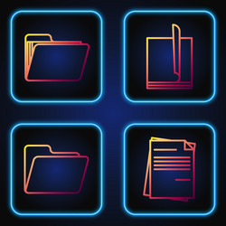 set line file document folder vector image