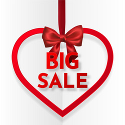 Big sale bright holiday heart frame banner vector