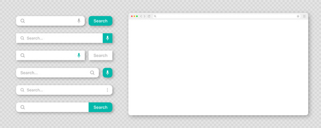 blank internet browser window with various search vector image