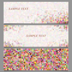 Colored abstract rectangle pattern banner set vector