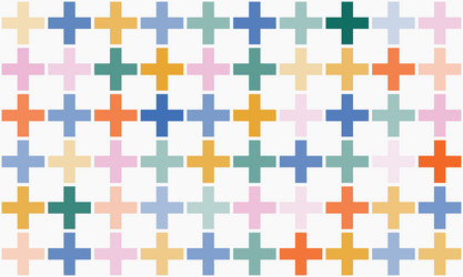 fun abstract background with colorful cross shapes vector image