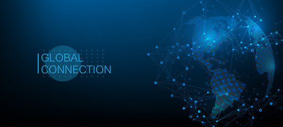 global network connection banner design template vector image