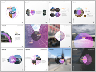 Minimal brochure templates with pink color circles vector