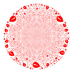 Notice map pointer icon mosaic explosion round vector