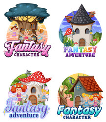 Set of fairy tale banner Royalty Free Vector Image