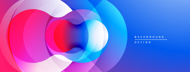 abstract colorful circles overlap creating vector image