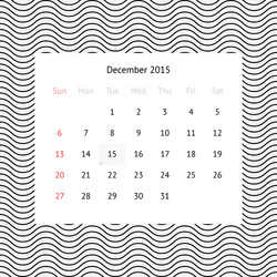 Calendar page for december 2015 vector