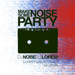 Make some noise night party flyer red and blue vector