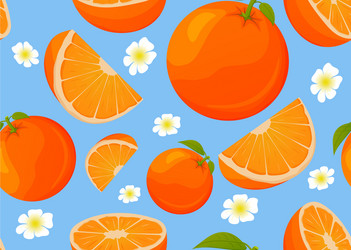 Seamless pattern with orangetropical fruit vector