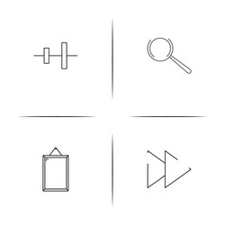 Web and text simple linear icon setsimple outline vector