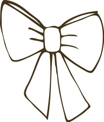 Ribbon with bow hand drawn Royalty Free Vector Image