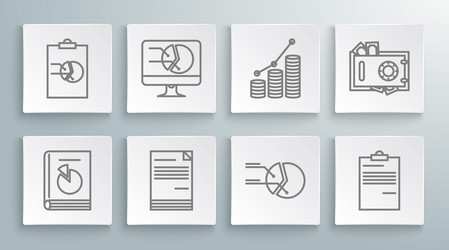 set line user manual computer monitor with graph vector image
