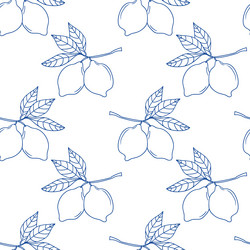 simple lemon branch pattern design for fabric vector image
