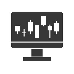 Candlestick chart on computer screen data report vector