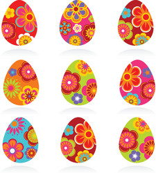 Colorful Easter Eggs Pattern Vector Image