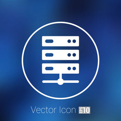 Flat computer server system icon vector