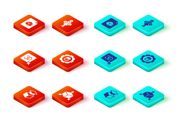 Set layers isometric cube 3d printer setting vector